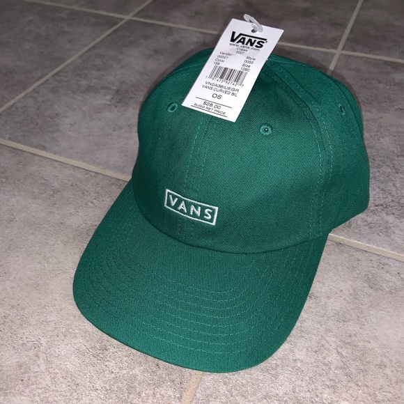 Vans Other - NEW Vans Dark Green Baseball Cap Hat Curved Bill